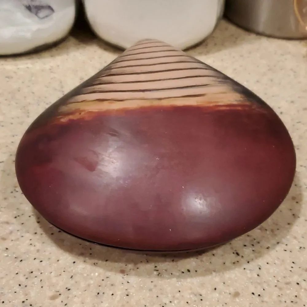 Clam Shell Wooden Dish Trinket Box
